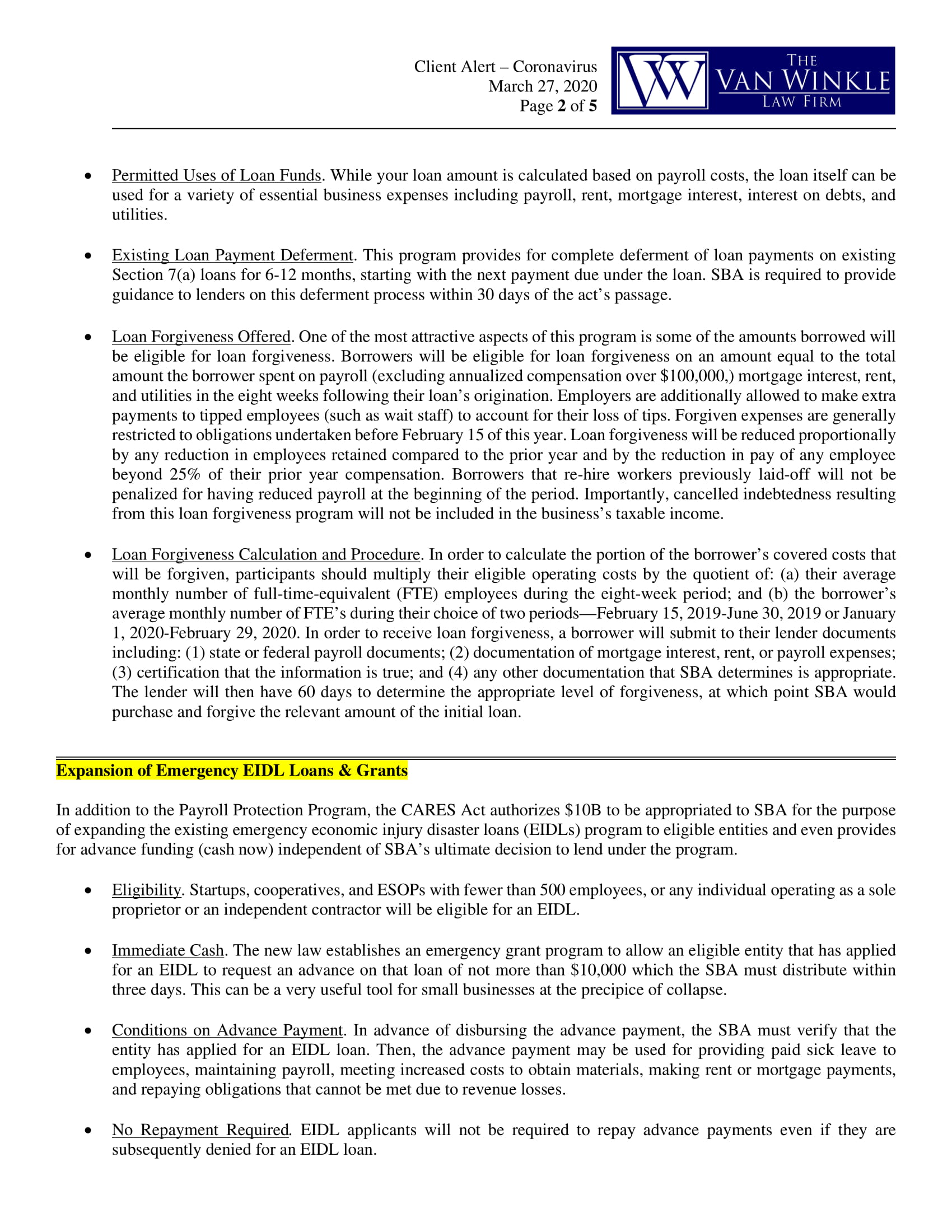 Phase 3 Coronavirus Relief Page 2