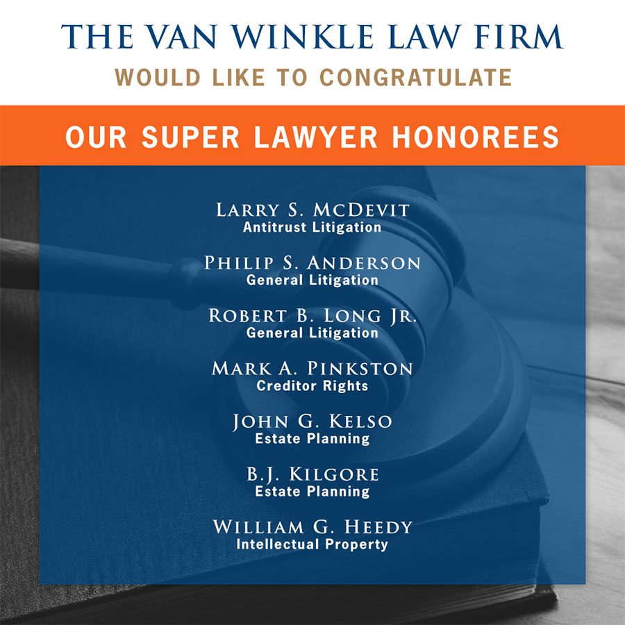 The Van Winkle Law Firm would like to congratulate our Super Lawyer Honorees
